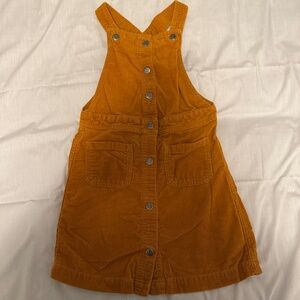 Girl kids orange old navy dress jumpsuit size medium 8 pockets buttons design
